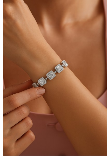 Pırlanta Montür Baget Gümüş Bileklik indirimleri