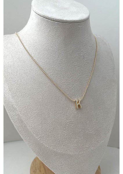 Altın Rengi Üç Boyutlu K Harfi Kolye (45+5cm) fiyatları