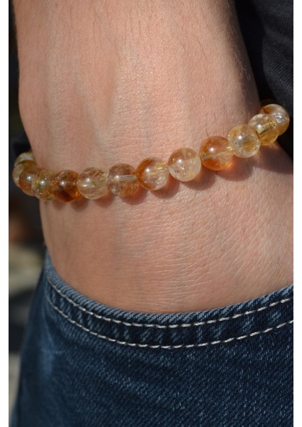 Sitrin Bileklik Doğaltaş 8mm indirimleri