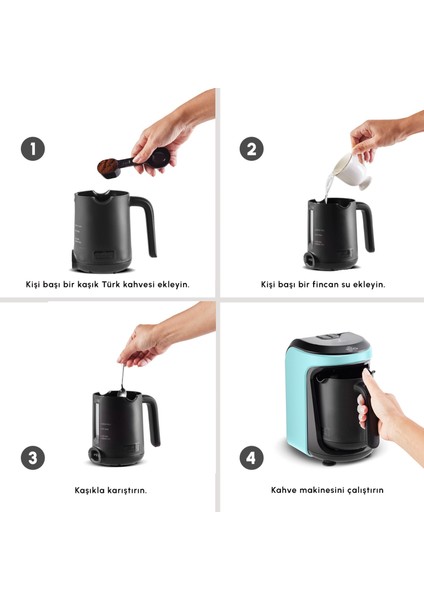 Hatır Hüps Aroma Sütlü Türk Kahve Makinesi Aqua Green