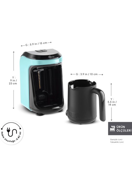Hatır Hüps Aroma Sütlü Türk Kahve Makinesi Aqua Green