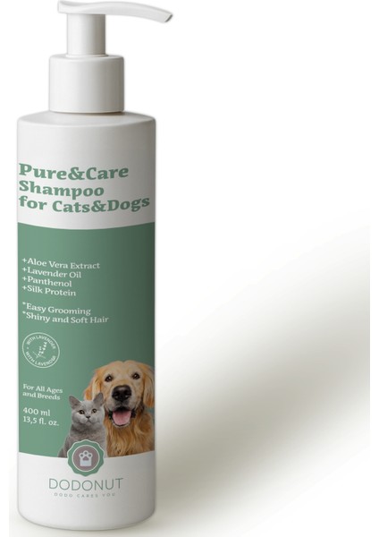 Pure&care Doğal Kedi ve Köpek Şampuanı, Alkol, Sls/sles, Paraben, Silikon Içermez, 400 ml