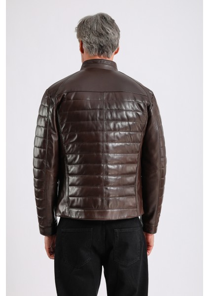 Leandro Erkek Şişme Deri Mont