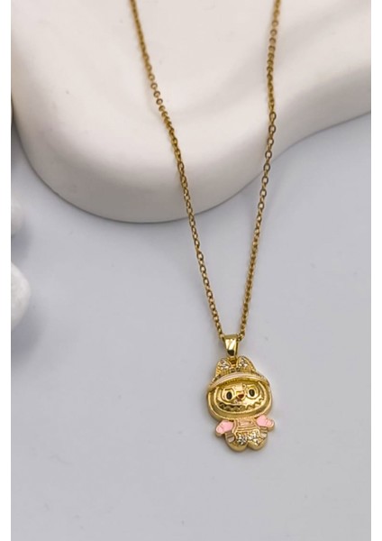 Labubu Bebek Kolye Kararmaz Gold Kadın Çelik Kolye fiyatları