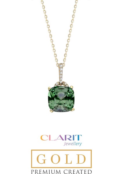 Tourmaline Taşlı Clarit Serisi 41 cm 14 Ayar Sarı Altın Kolye fiyatları