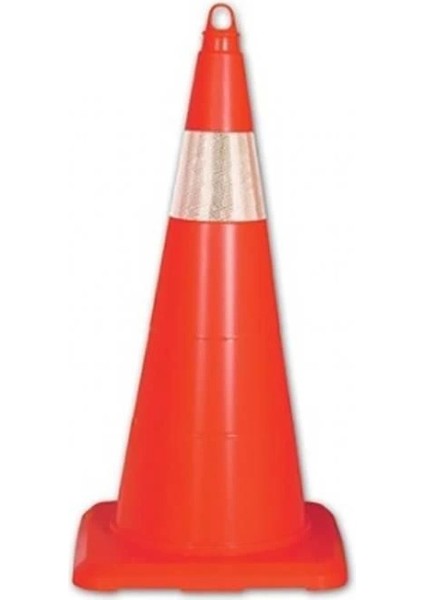 Esnek Kırılmaz Trafik Konisi Tek Reflektörlü 70 cm