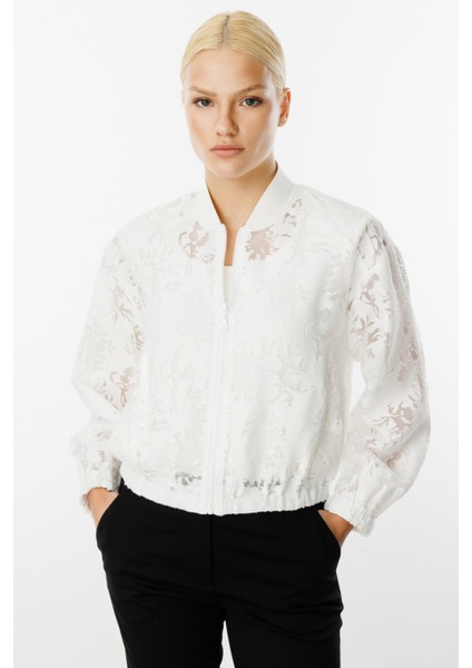 Kadın Yakmalı Organze Mont 6028 Ekru fiyatları