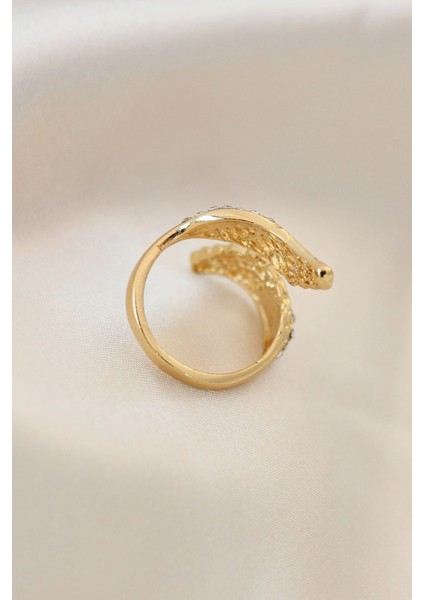 Bfs Ayarlamalı Gold Renk Metal Zirkon Taşlı Kanat Yüzük fiyatları