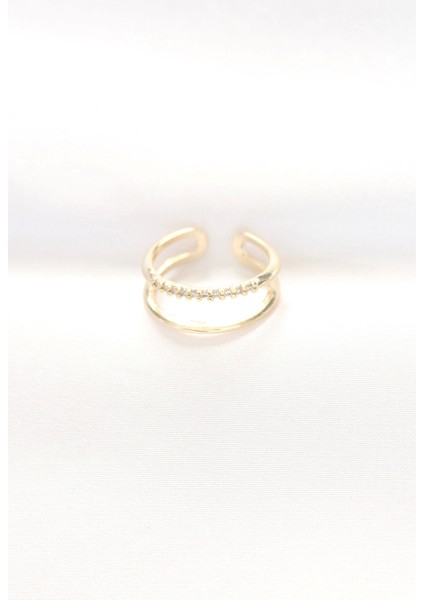 Bfs 2li Görünümlü Su Yolu Tasarımlı Gold Renk Ayarlanabilir Yüzük fiyatları