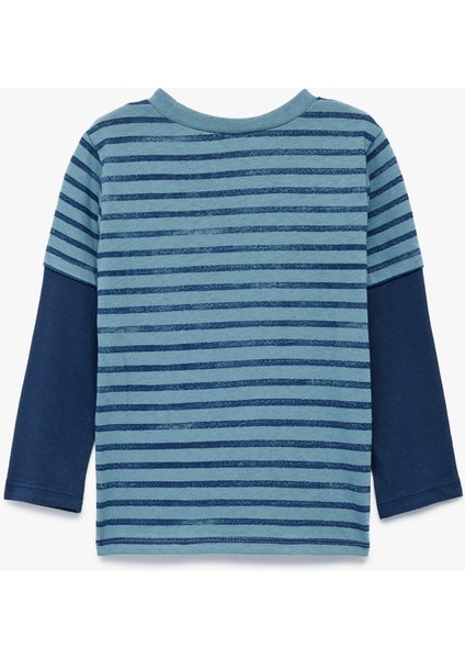 Pamuklu Bisiklet Yaka Hayvan Nakışlı Uzun Çıkma Kollu Tişört fiyatları