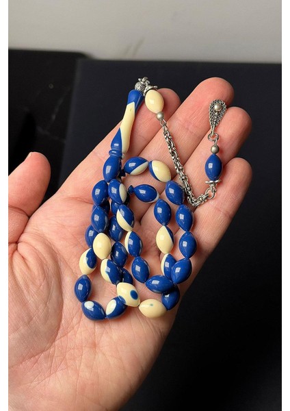 Lacivert Bilardo Model Güzel Çekimli Toz Kehribar Tesbih fırsatları