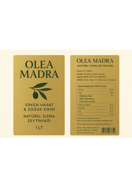 OLEA MADRA Ayvalık naturel Zeytinyağı 5 lt fırsatları