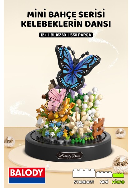 Mini Bahçe Serisi Kelebeklerin Dansı Yapı Bloğu Seti (530 Parça)