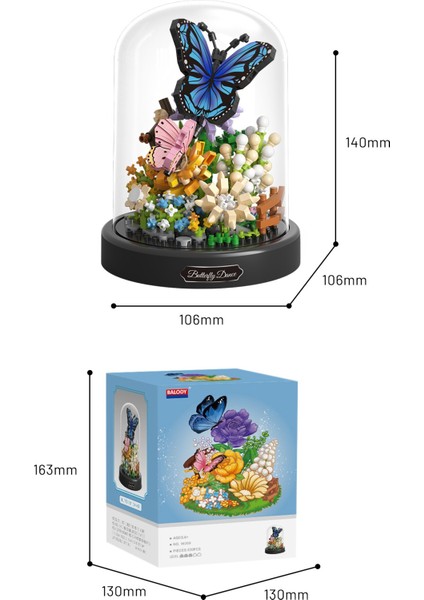 Mini Bahçe Serisi Kelebeklerin Dansı Yapı Bloğu Seti (530 Parça)