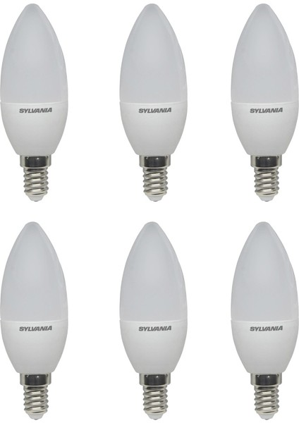 5,5W LED Mum Ampul 470 Lm 827 / E14 Duy 2700K Sarı -6'lı Paket