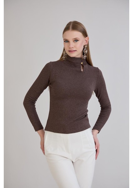 Balıkçı Yaka Simli Triko Bluz modelleri