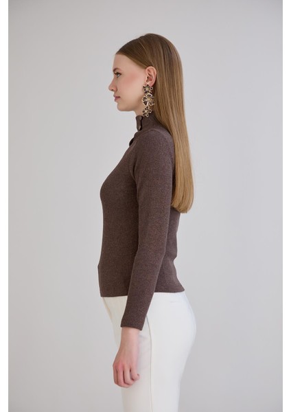 Balıkçı Yaka Simli Triko Bluz indirimleri