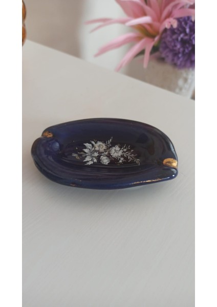 Vintage Kobalt Porselen Desenli Küllük & 11 cm