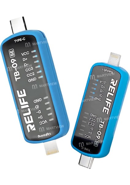 Relife Tb-09 Se iPhone ve Android Telefonlar Için Basit Tip-C ve Lightning Şarj Portu Test Cihazı