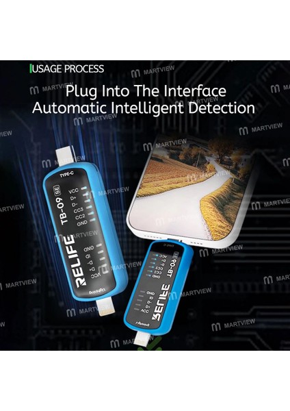 Relife Tb-09 Se iPhone ve Android Telefonlar Için Basit Tip-C ve Lightning Şarj Portu Test Cihazı fırsatları