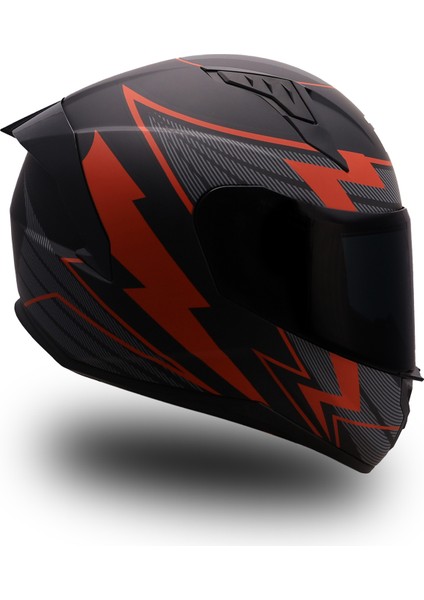 Thunderbolt Mat Siyah- Kırımızı Kask