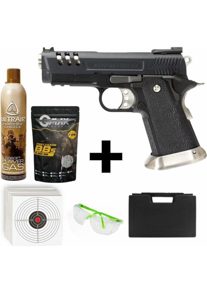 Colt 3.8 Hicapa Silver + Green Gas + 1 kg Bb + Taşıma Çantası + Atış Gözlüğü