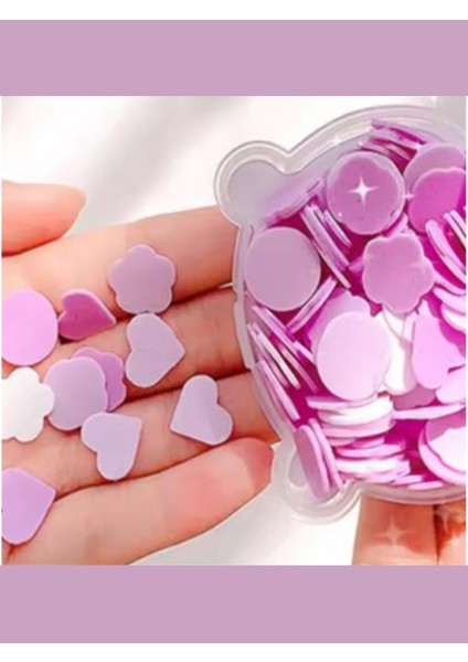 Mor Renkli Yaprak Sabun – Tek Kullanımlık Sihirli Kokulu Kağıt Sabun (Okul El Yıkama Sabunu)