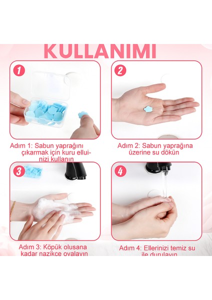 Mor Renkli Yaprak Sabun – Tek Kullanımlık Sihirli Kokulu Kağıt Sabun (Okul El Yıkama Sabunu) fiyatları