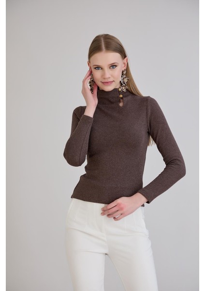 Balıkçı Yaka Simli Triko Bluz fiyatları