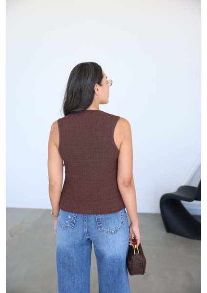 V Yaka Gold Düğmeli Yelek indirimleri