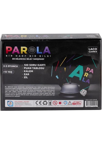 Bfs LC0143 Parola En Eğlenceli Bilgi Oyunu -Laçokids fırsatları