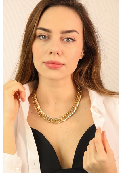 Gold Dokulu Kalın Kolye fiyatları