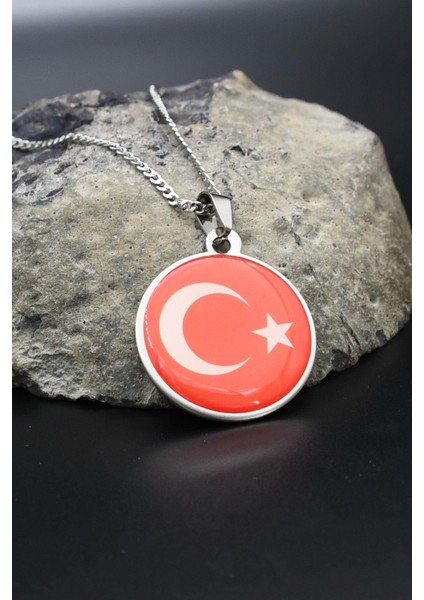 Ay Yıldızlı - Ay Yıldız Kolye Paslanmaz Çelik Zincir 902286 modelleri