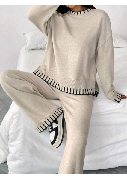 Yırtmaçlı Kazak Pantolon Alt-Üst Takım