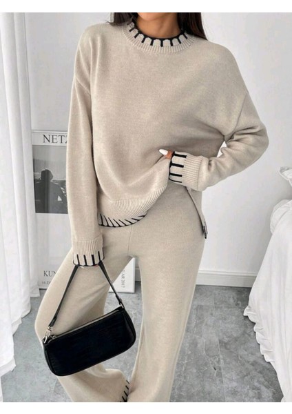 Yırtmaçlı Kazak Pantolon Alt-Üst Takım