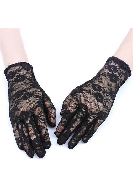 Bfs Siyah Renk Bilek Boyu Dantel Eldiven Yetişkin Boy fiyatları