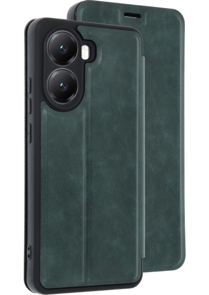 Zengezur Newface Xiaomi Poco X7 Pro Kılıf Flip Cover - Koyu Yeşil