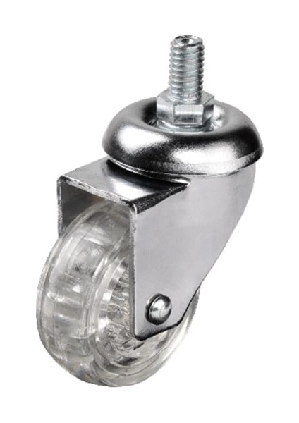 Hts 302 - 50X20 mm Şeffaf Makaralı Vidalı Teker