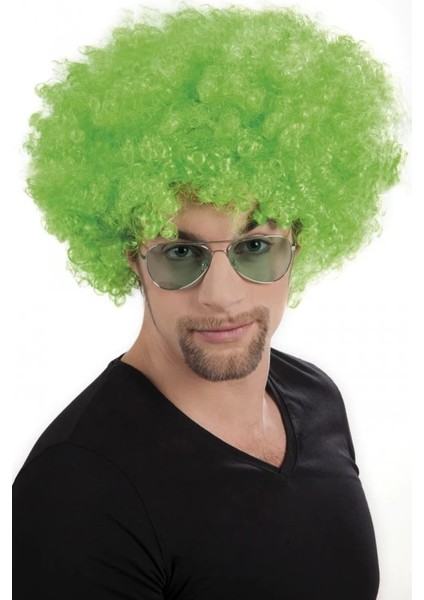 Bfs Nessiworld Yeşil Renk Kıvırcık Afro Bonus Peruk