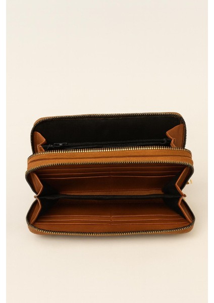 Büyük Çift Fermuarlı Hakke Baskılı Cüzdan fiyatları