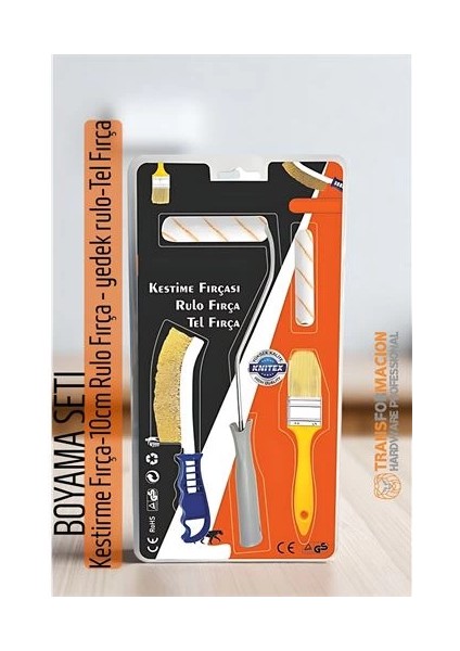 Bfs Boyama Seti - Kestirme Fırça -10CM Rulo Fırça - Yedek Rulo- Tel Fırça