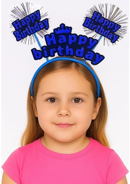 Bfs Doğum Günü Kutlaması Için Mavi Taç – Işıltılı Yazılı Parti Tacı