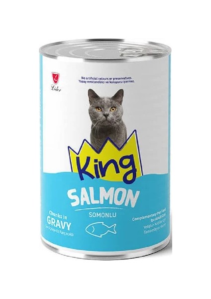 Sos Içerisinde Et Parçacıklı Somonlu Kedi Konservesi 400 gr 12 Adet