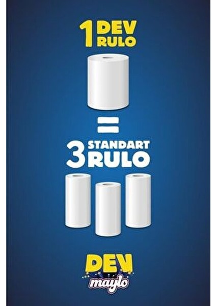 Çift Katlı Dev Kağıt Havlu 8'li Paket 33 Metre Uzunlukta Kokusuz Rulo