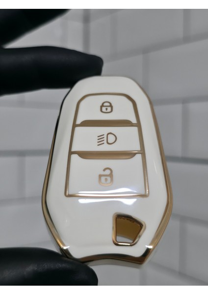 Opel Astra Corsa Mokka Grandland Vivaro Crossland Far Göstergeli Anahtar Kılıfı Beyaz Gold modelleri