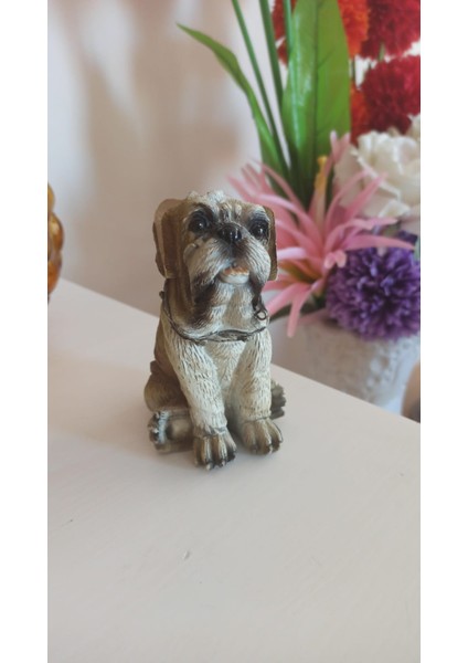 Vintage Polyester Buldog Köpek Biblo & 12 cm