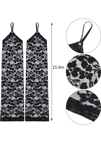 Bfs Parmak Askılı Zarif Gece Şıklığı Dantel Eldiven 40 cm fırsatları