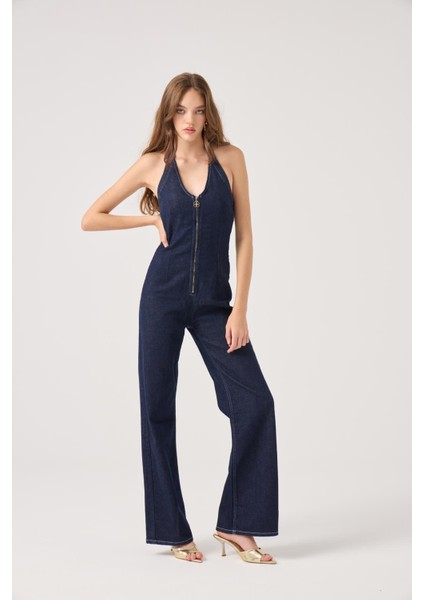 Boyundan Bağlamalı Valera Jean Tulum Mavi