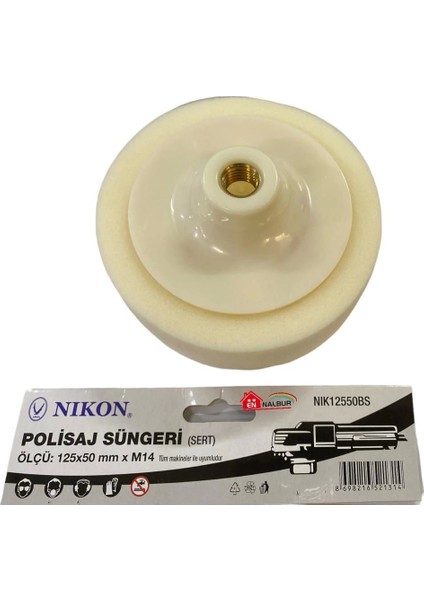 Bfs Nikon 12550BS Polisaj Süngeri 125 mm Beyaz Sert