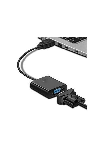 HDMI'den VGA'ya Kablo Siyah Tablet, Projeksiyon ve Notebooklar için Yüksek Performans